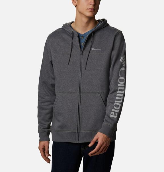 Columbia Logo Hoodies Grey For Men's NZ64053 New Zealand